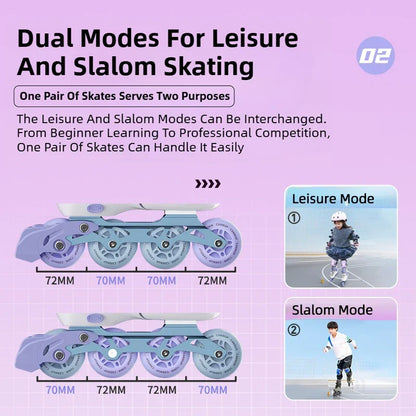 Adjustable Kids Inline Skate Light Up Wheels Beginner Roller Blades for Boy/ Girl