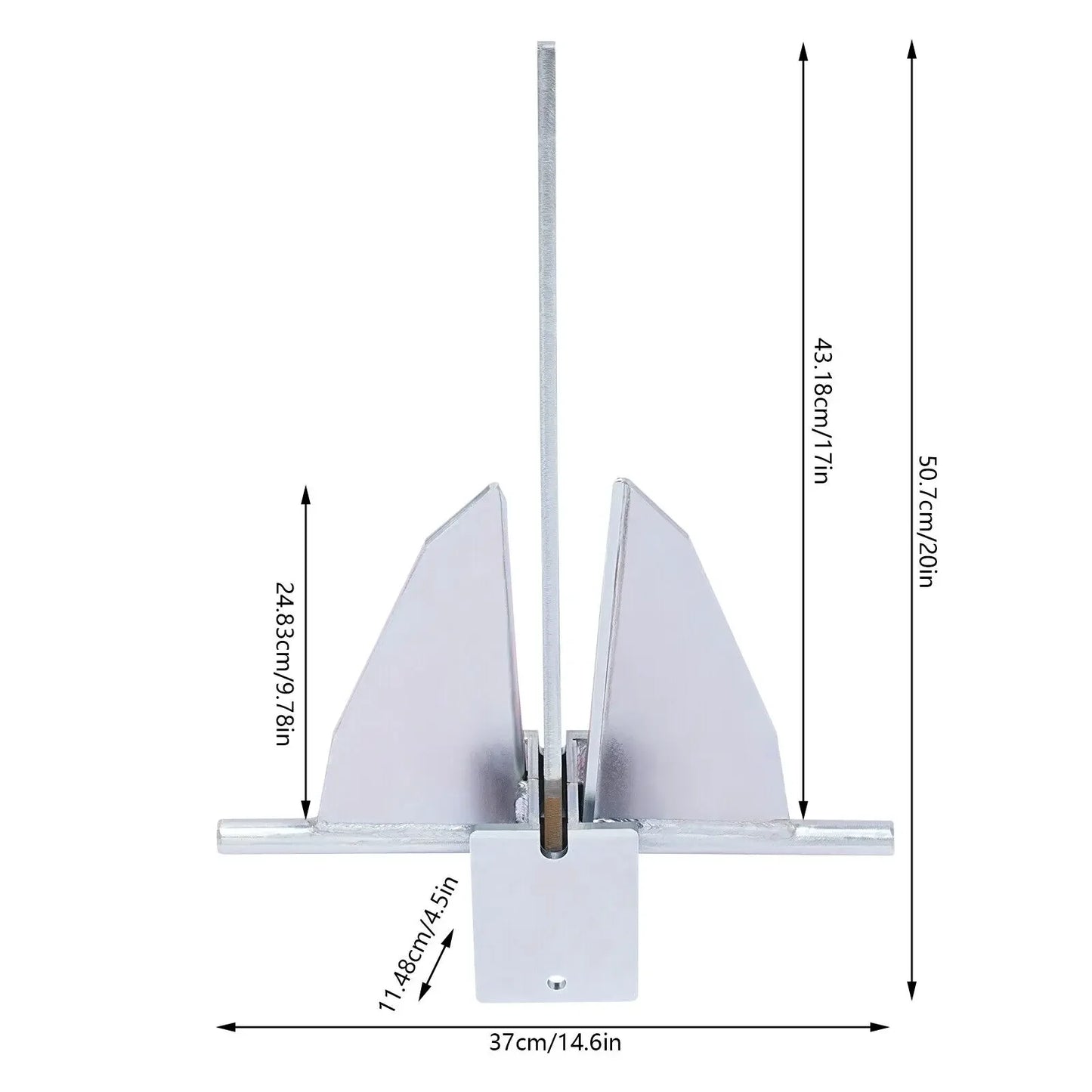 13LB Boat Anchor Kit – 6.6ft Galvanized Steel Chain & 98ft Rope,