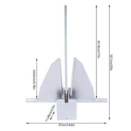 13LB Boat Anchor Kit – 6.6ft Galvanized Steel Chain & 98ft Rope,