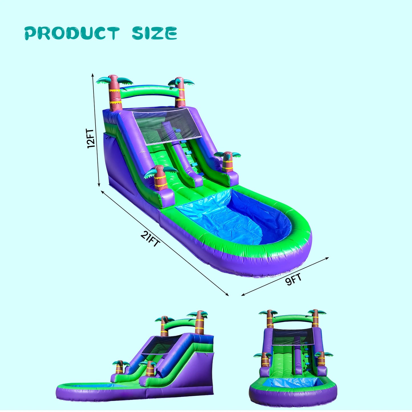 Giant Commercial  Inflatable Bounce House ,Tropical Water Slide for Kids