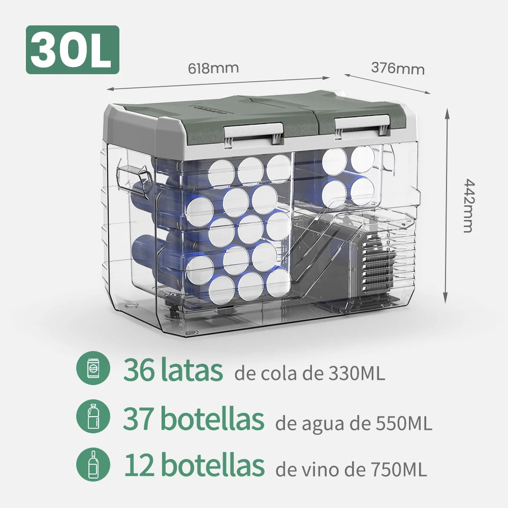 20L 30L 40L Car Refrigerator Mini Fridge Freezer 12V Portable Compressor Cooler 12/24V DC 100-240V AC for Camping