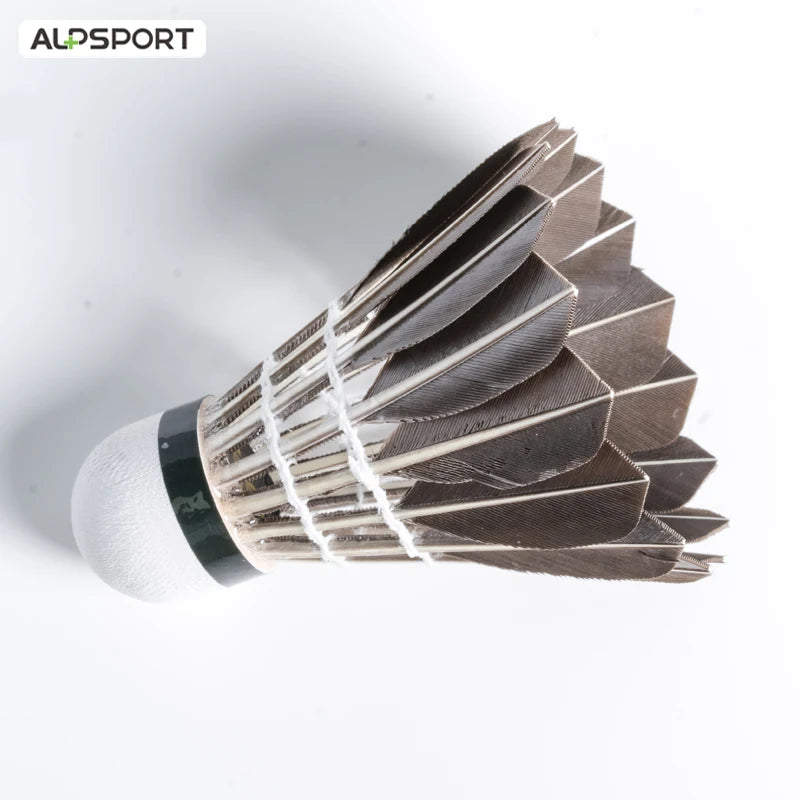 ALP 806 Badminton Shuttlecocks 12Pcs Black Goose Feather Badminton Balls for Training Badminton Sports 77 76 Speed Shuttlecock