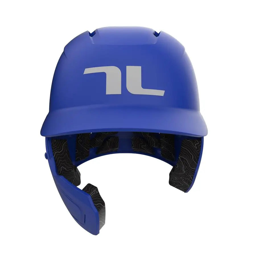 Potenza Batting Helmet with Jaw Flap, L XL, Matte True Royal Blue, LeftHanded Hitter
