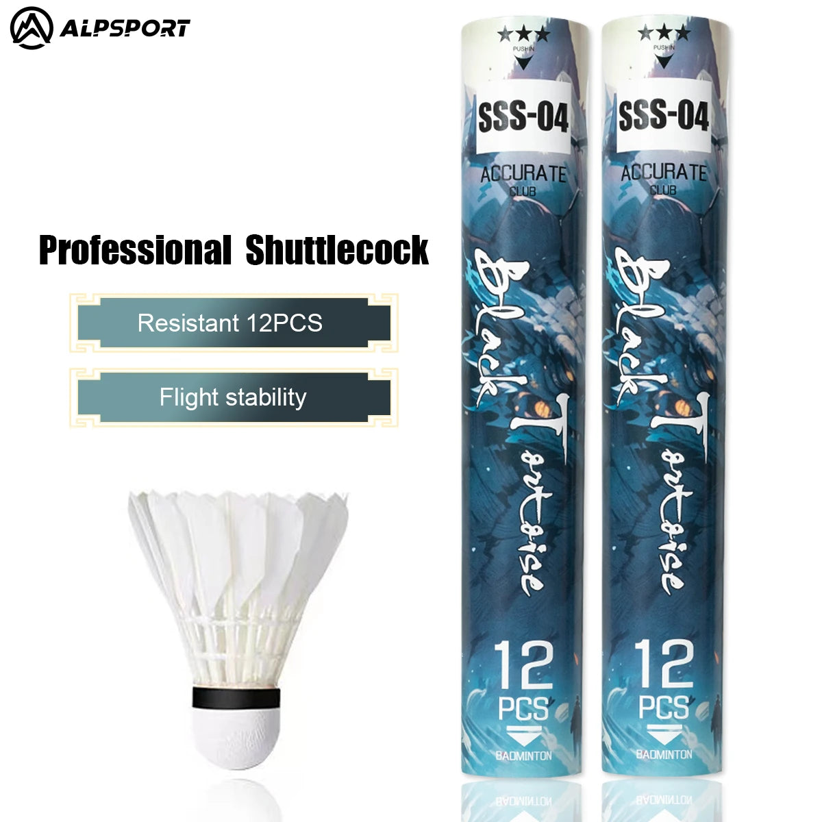 12PCS/1 tube White duck feather Badminton
