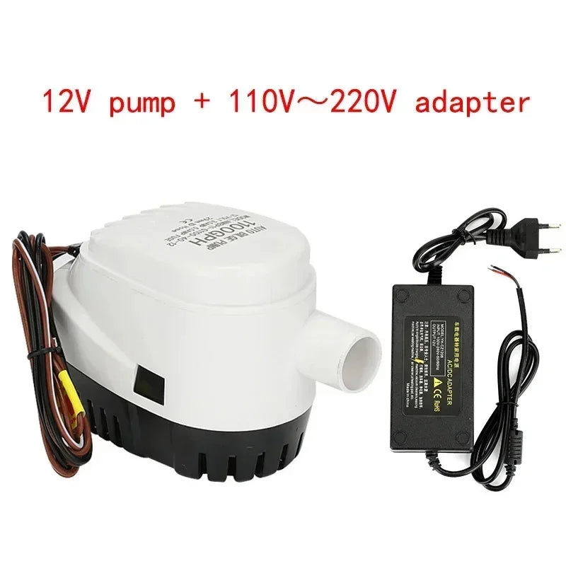 12V 24V 110V 220V 750GPH 1100GPH Automatic Boat Bilge Pump Auto Float Switch DC Submersible Electric Water Pump 12 24 V 220 Volt