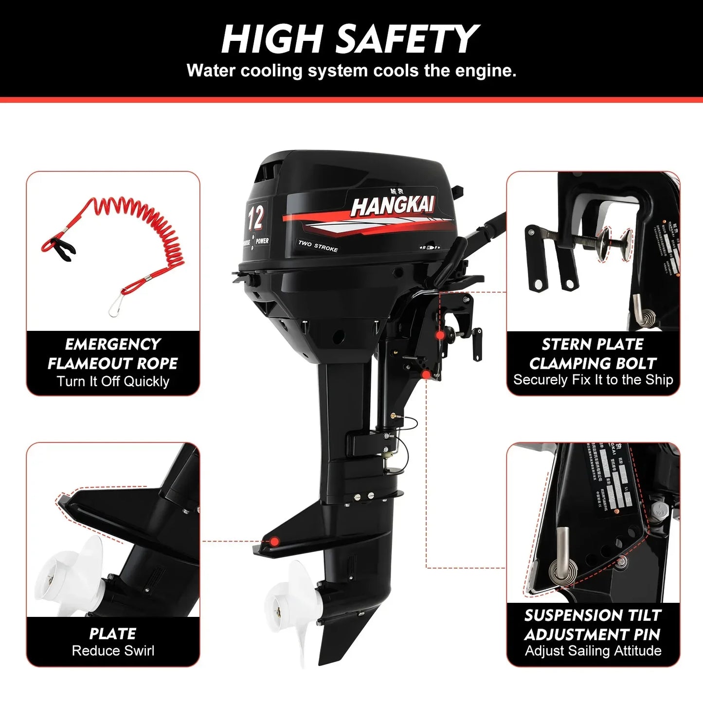 12HP Double-Cylinder Short Shaft Outboard Motor