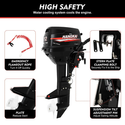 12HP Double-Cylinder Short Shaft Outboard Motor