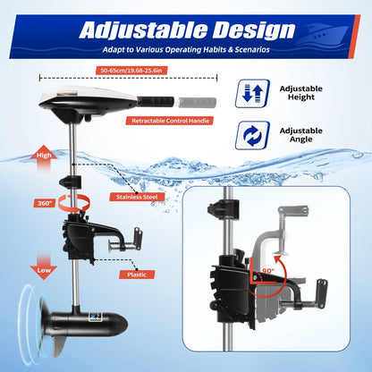 Electric Outboard Trolling Motor 65LBS