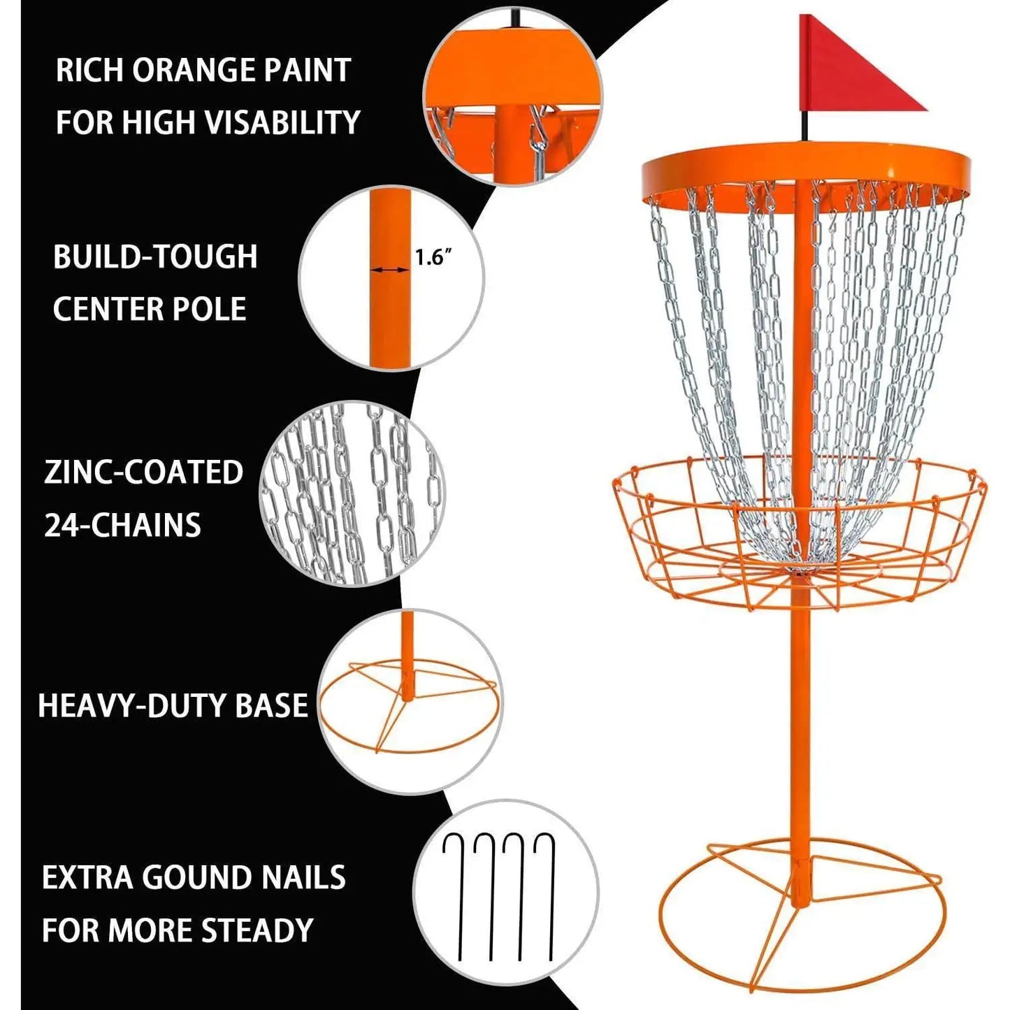 Disc Golf Basket with Discs |