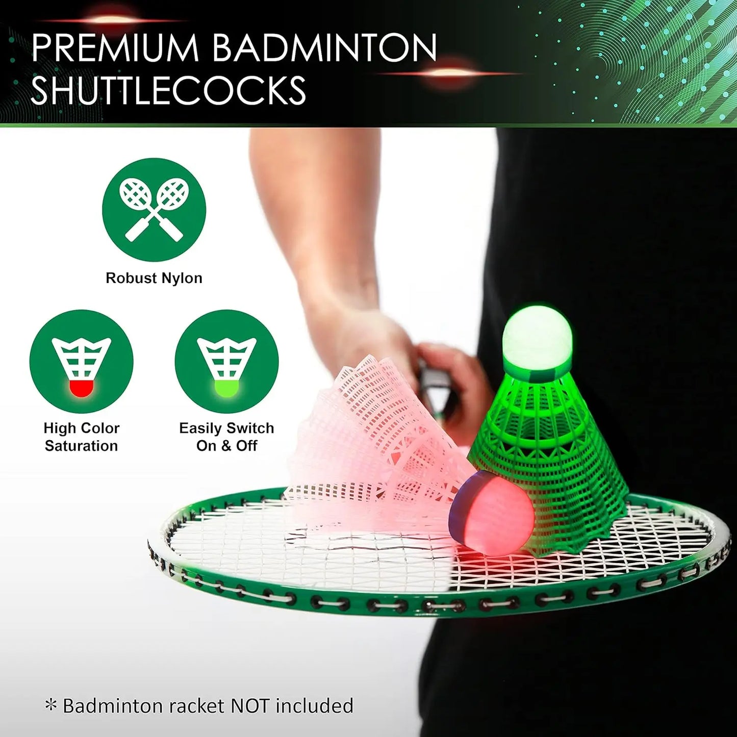 Glow in Dark Badminton Shuttlecocks