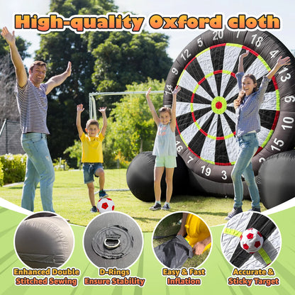 10.8ft Giant Outdoor Inflatable Soccer Darts Board with Soccer Balls & Blower