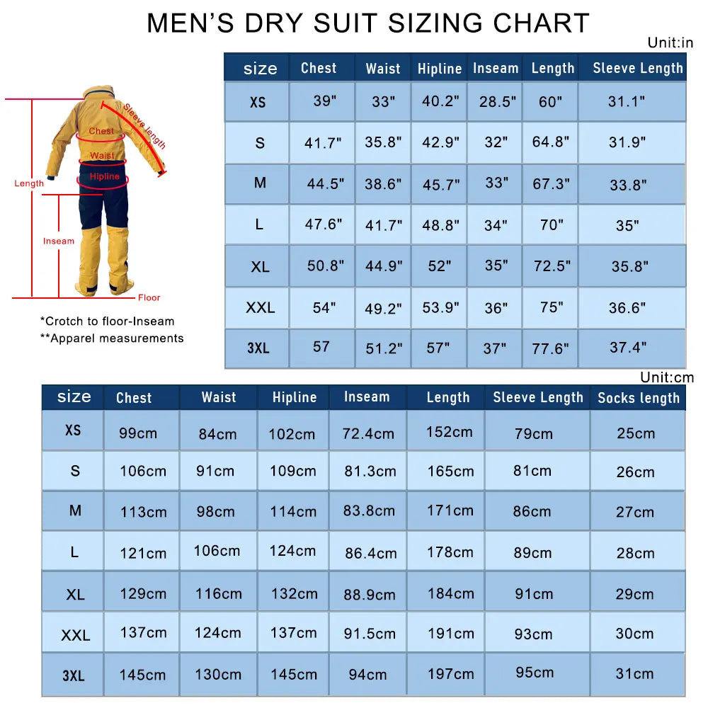 Full Dry suit W/ Detachable Hood