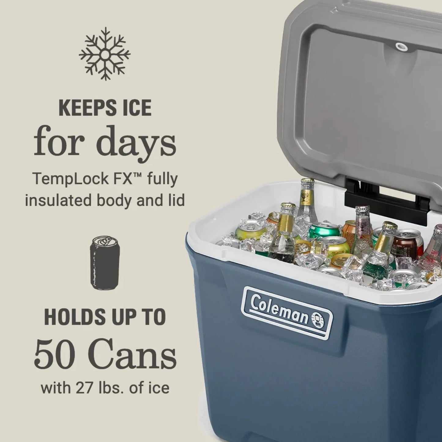 60QT Rolling  Ice Chest