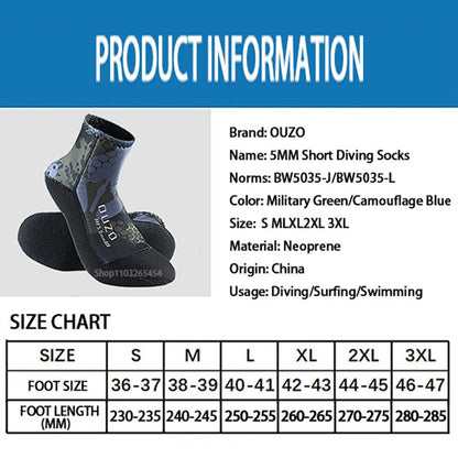 5mm Neoprene Diving Socks