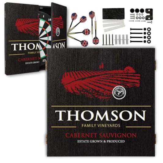 Personalized Dartboard and Cabinet Set with 6 Steel Tip Darts