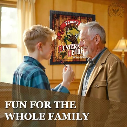 Personalized Dartboard and Cabinet Set with 6 Steel Tip Darts