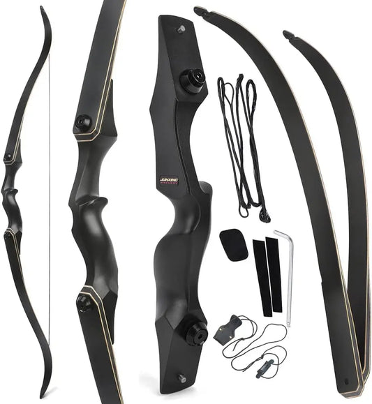 58/60 Inch Archery Takedown Recurve Bow for Adults/Youth 25-65Lbs American Hunting Bow Magnesium Alloy Metal Riser Right Handed