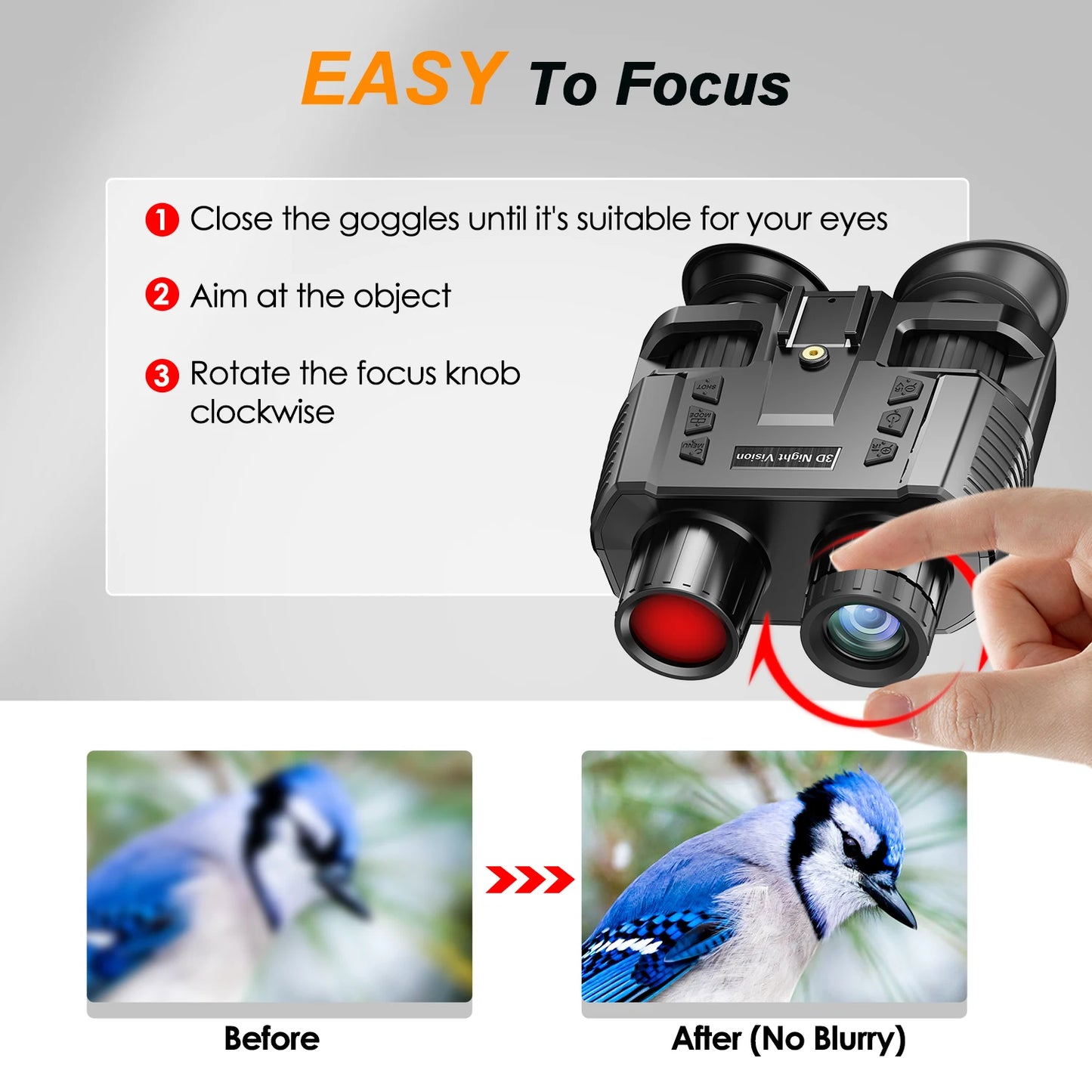 Long Range Helmet Mounted  Digital Infrared Night Vision Binoculars