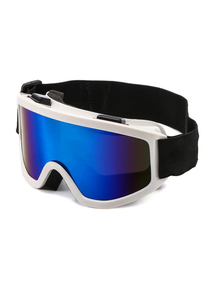 Large frame ski goggles with colored lenses