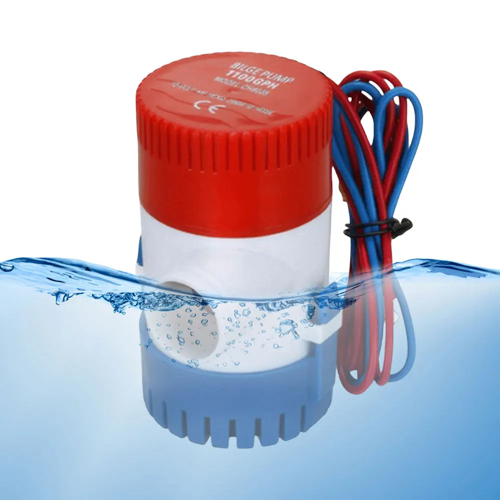 1100GPH Submersible Bilge Pump 12V Submersible Bilge Water Pump Low Noise Marine Electric Bilge Pump for Fishing Boats RV Marine