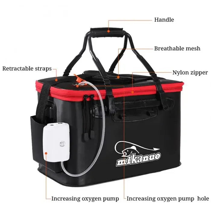 Portable Folding Fishing Bag  With Oxygen Pump