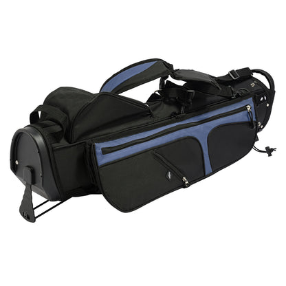 Portable Golf Stand Bag Nylon Golf Stand Bag with Shoulder Strap 3 Divider 5 Pocket Golf Gun Rack Bag for Juniors and Adult