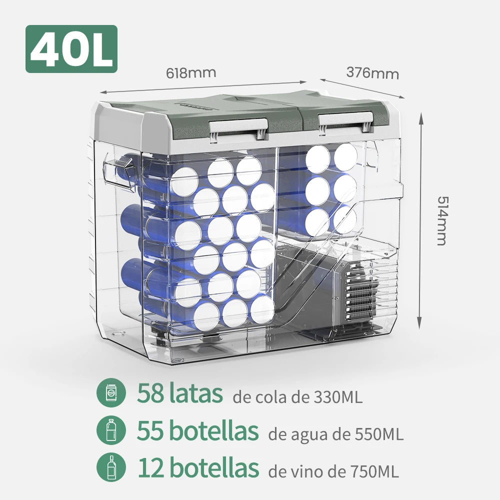 20L 30L 40L Car Refrigerator Mini Fridge Freezer 12V Portable Compressor Cooler 12/24V DC 100-240V AC for Camping