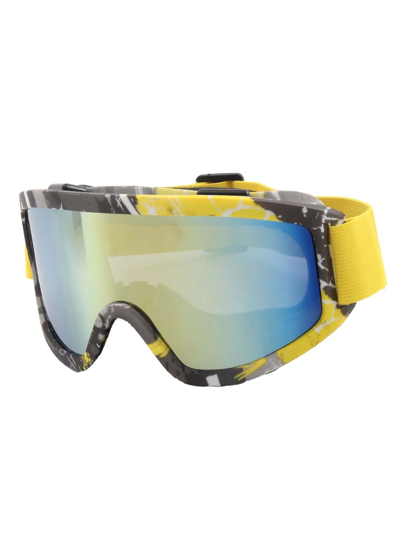 Large frame ski goggles with colored lenses