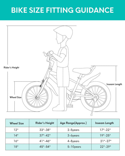 Kids Bike with Training Wheels & Kickstand