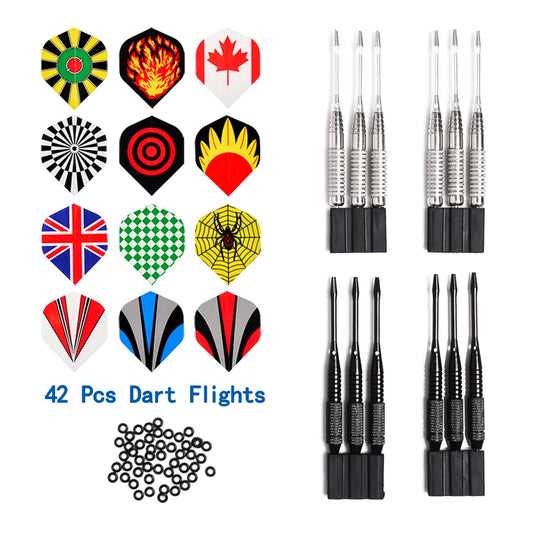 set of 12 24g darts and 42 dart leaves