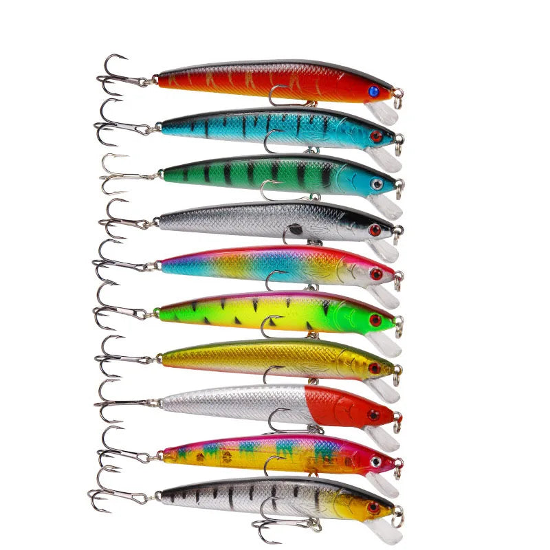 10 Pcs Plastic  Sinking Minnow Fishing Lure
