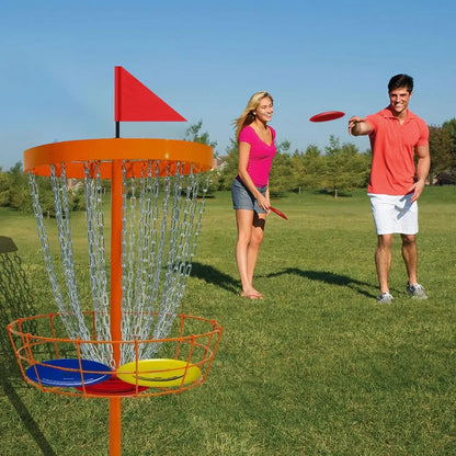 Disc Golf Basket with Discs |