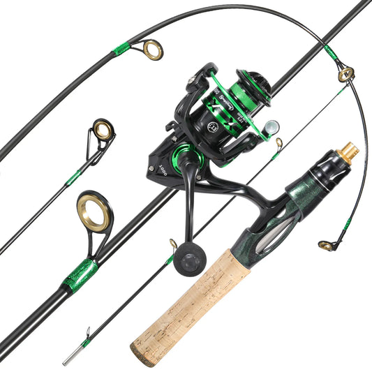 Ice Fishing Rod Reel Combo ,Carbon Fiber ICE Rod and 5.2:1 Speed Gear Ratio Spinning Reel