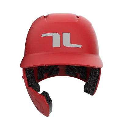 Batting Helmet with Jaw Flap, S M, Matte Scarlet, Left Handed Hitter