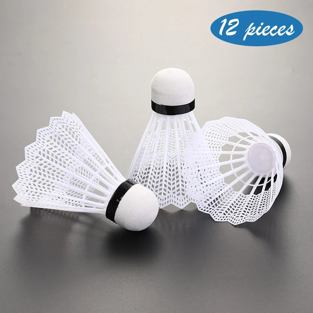 12PCS Plastic Badminton White Shuttlecocks