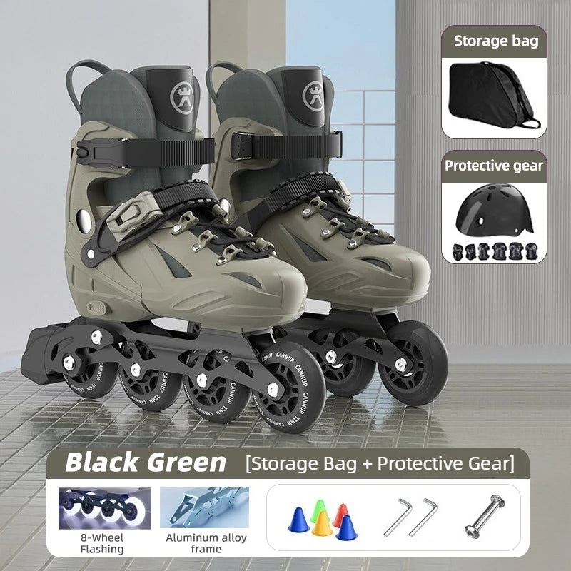 Adjustable Kids Inline Skate Light Up Wheels Beginner Roller Blades for Boy/ Girl