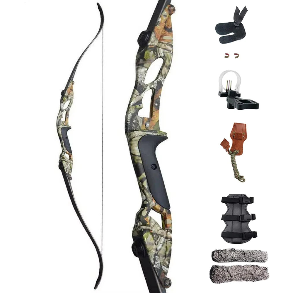 56" Recurve Bow 30 35 40 45 50lb Draw Weight Aluminum Alloy Bow Riser Right Hand