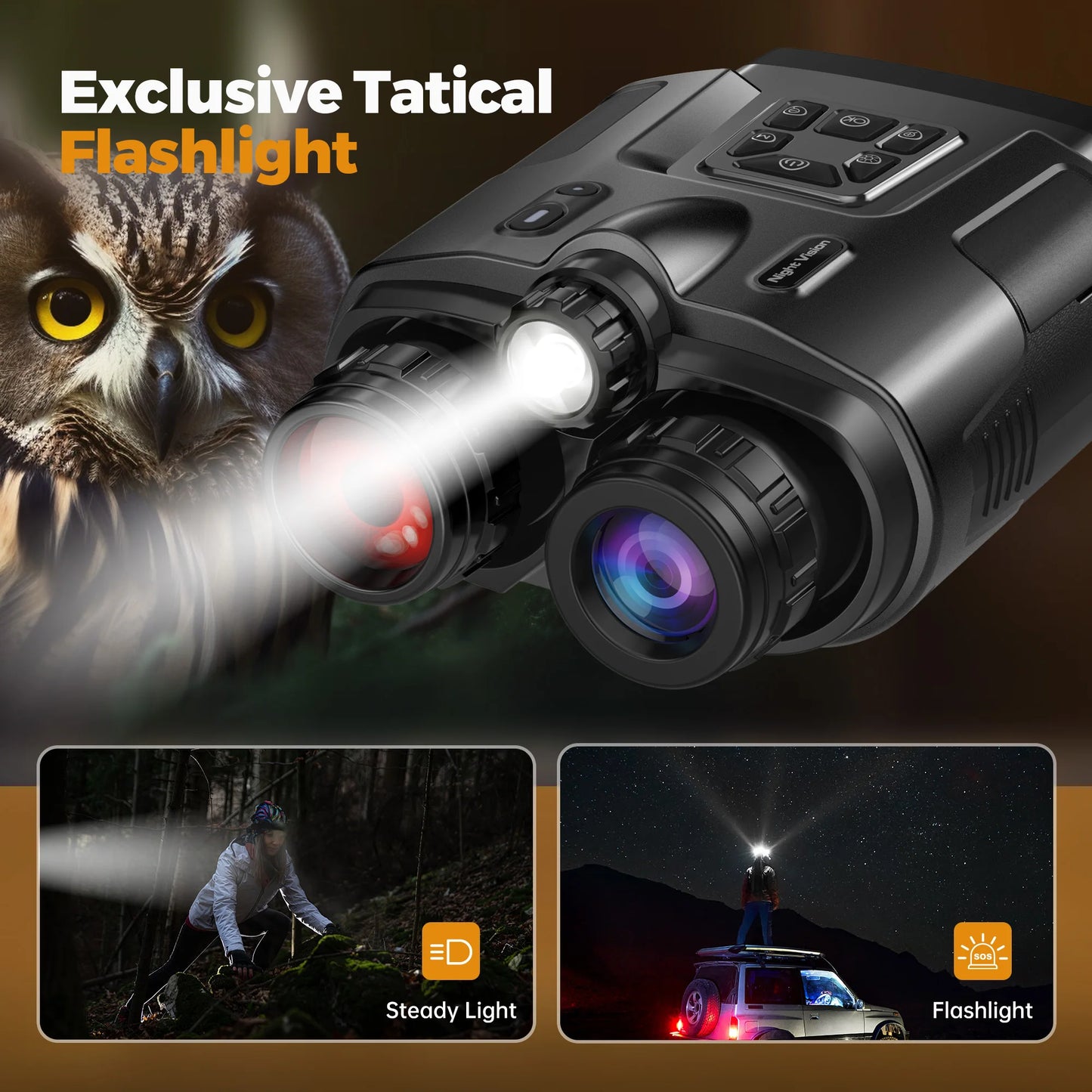 Night Vision Binoculars 4K Infrared 5000mAH Rechargeable