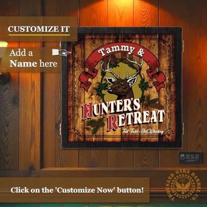 Personalized Dartboard and Cabinet Set with 6 Steel Tip Darts