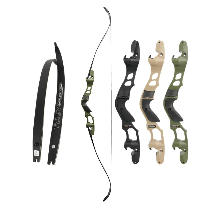 62"  30-60lbs ILF Recurve Bow Competitive Bow 19" Takedown Handle for Arrow Hunting Shooting Bow Archery