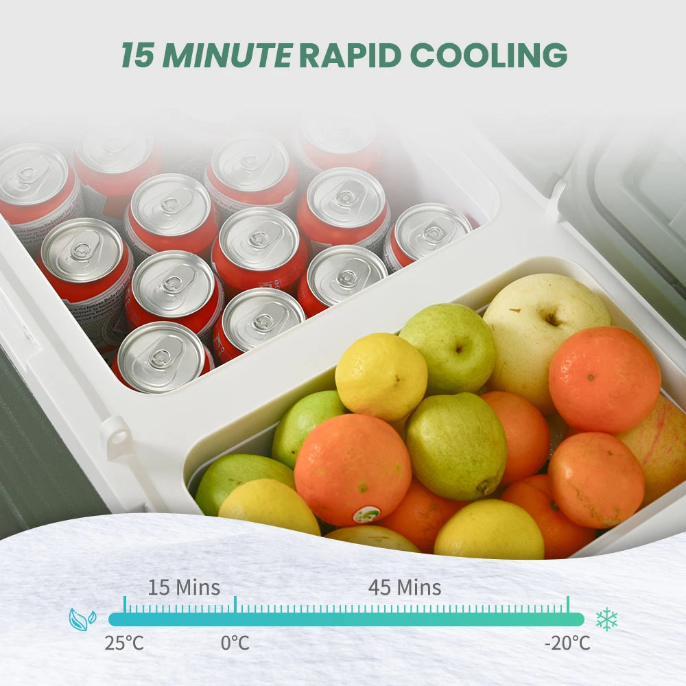 20L 30L 40L Car Refrigerator Mini Fridge Freezer 12V Portable Compressor Cooler 12/24V DC 100-240V AC for Camping