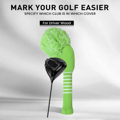 3 pcs Knit Golf Head Covers
