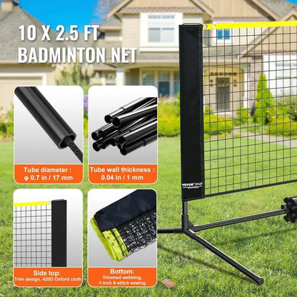 Portable Net Set for Badminton, Volleyball