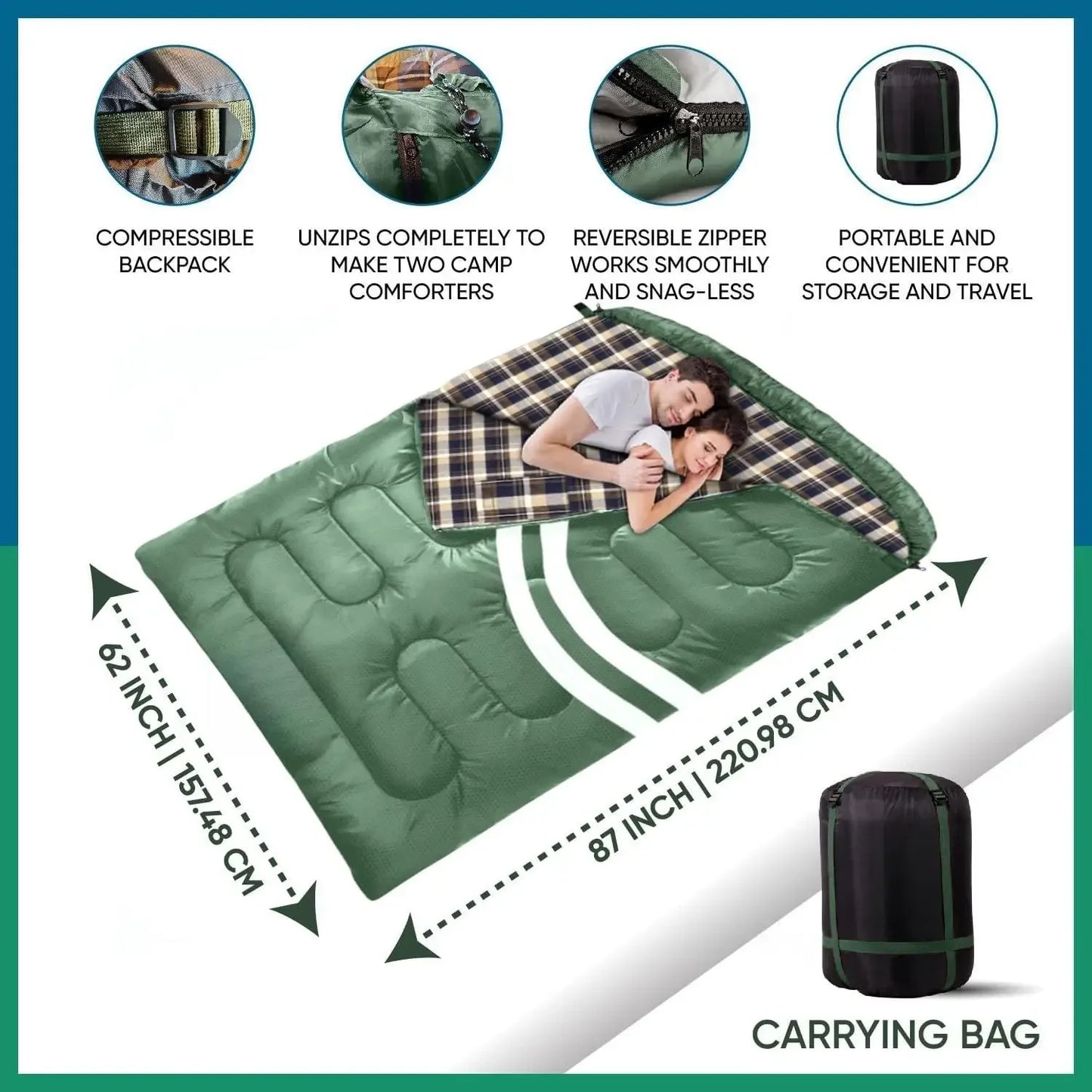 Double Sleeping Bag for Adults