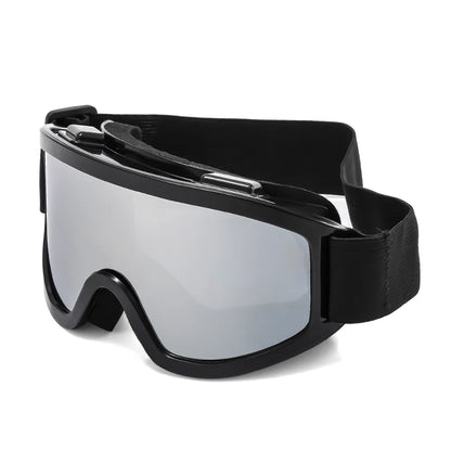 Large frame ski goggles with colored lenses
