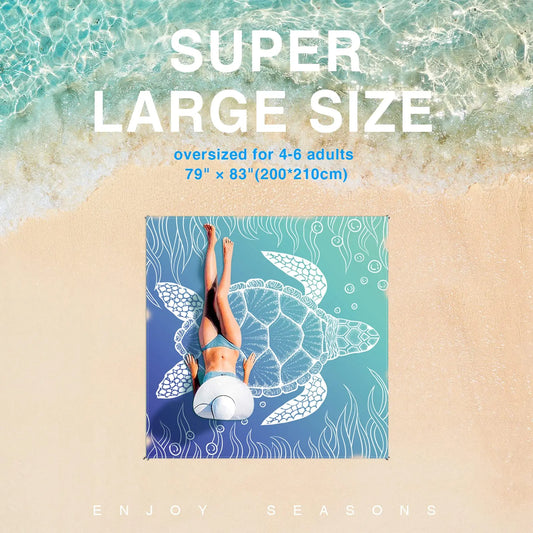 Beach Blanket Super Large 79 x 83 Inch