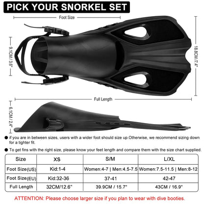 Mask Fins Snorkel Set