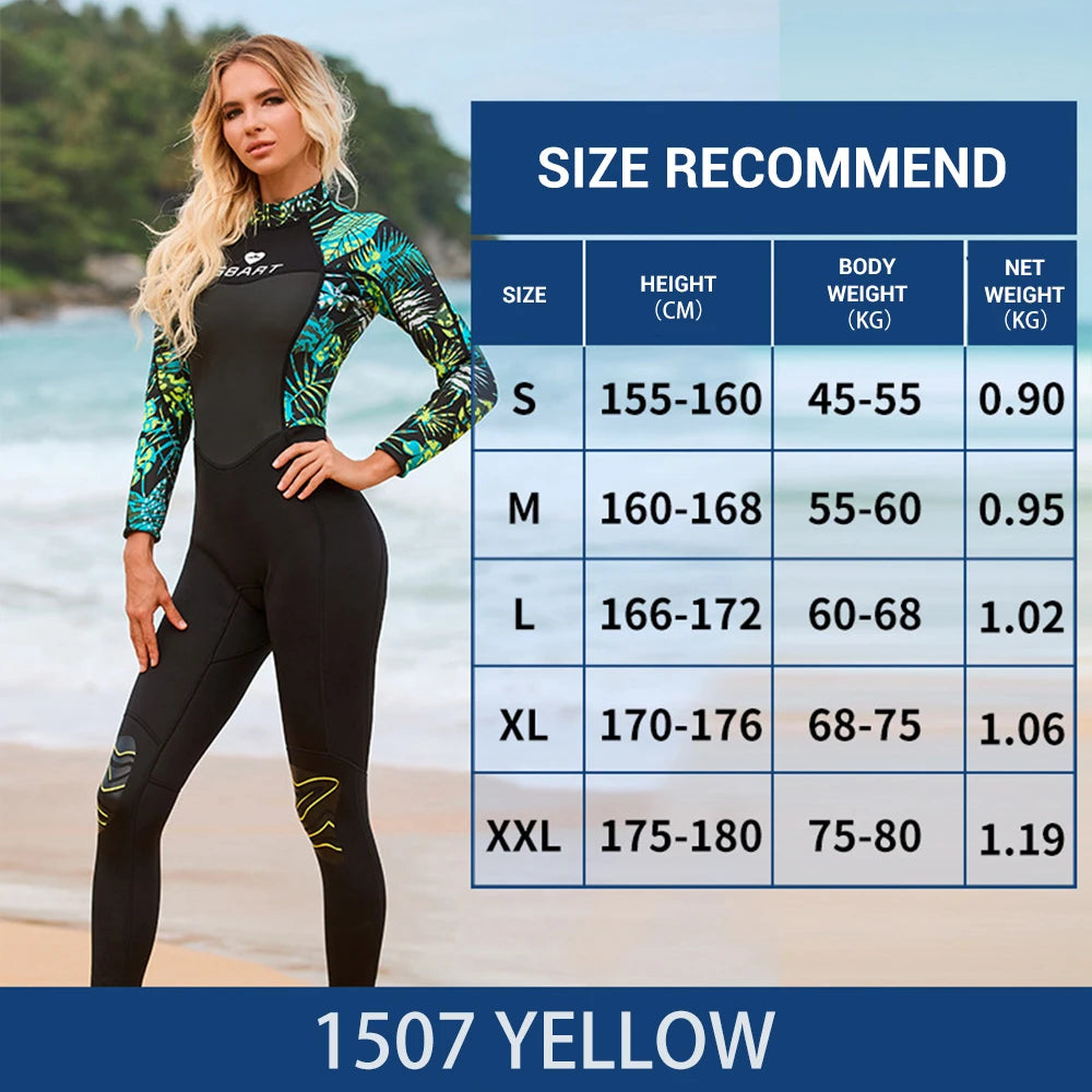 Women's  3mm Neoprene One Piece Wet Suit