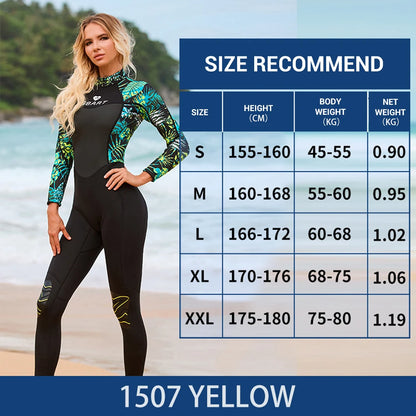 Women's  3mm Neoprene One Piece Wet Suit