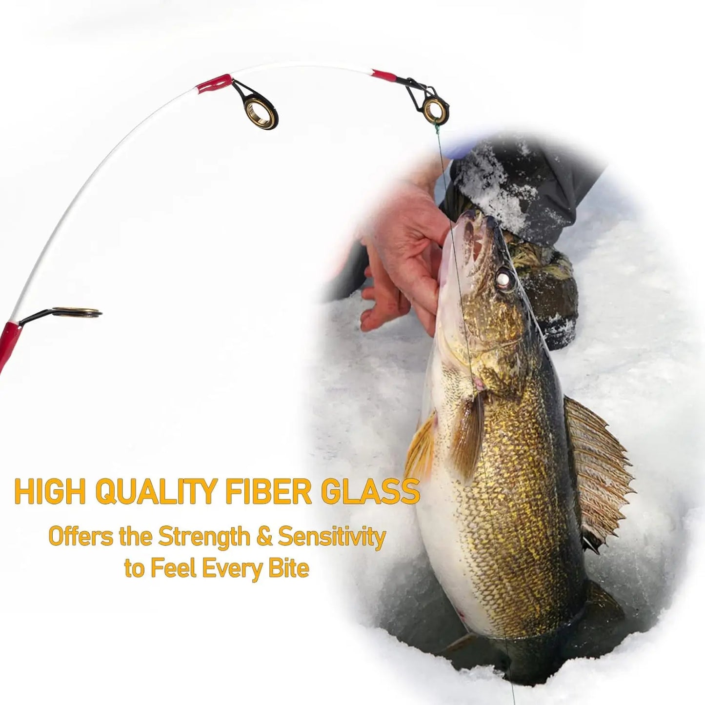 Complete Ice Fishing Rod Reel Combo Kit with Backpack Seat and Lures